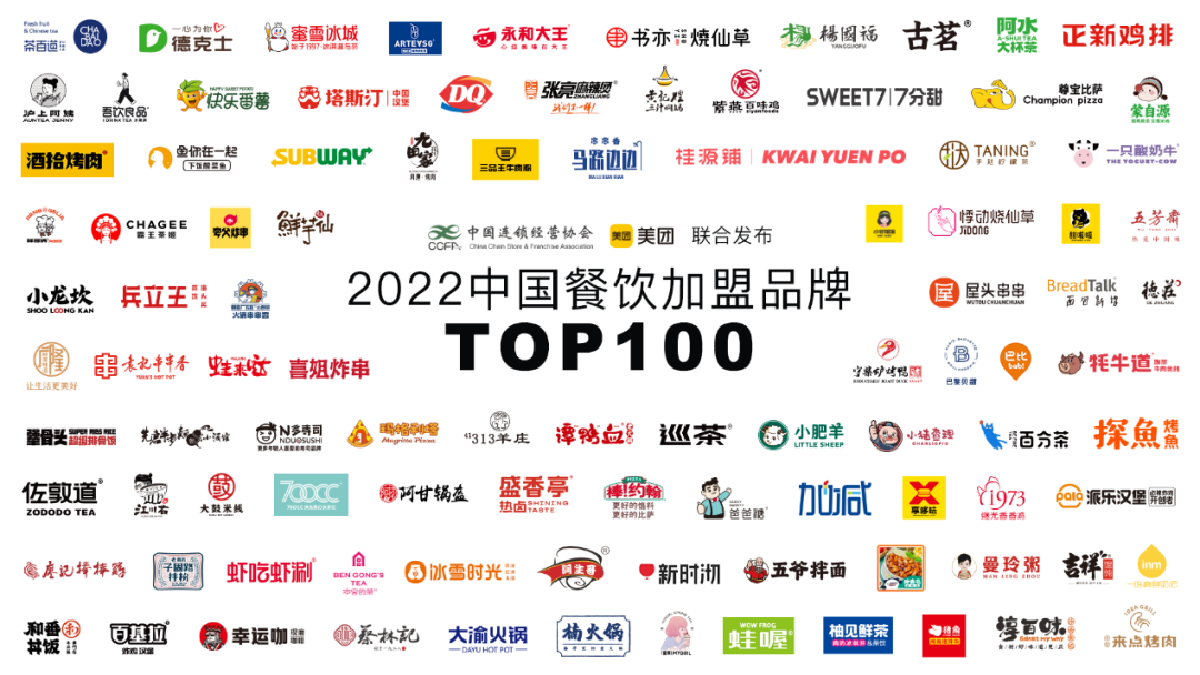 太二2022中国餐饮加盟品牌TOP100，看看有没有你的品牌